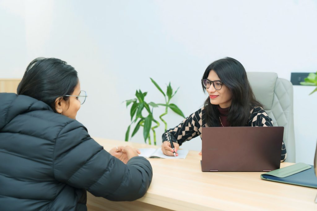 Professional dermatology treatment session