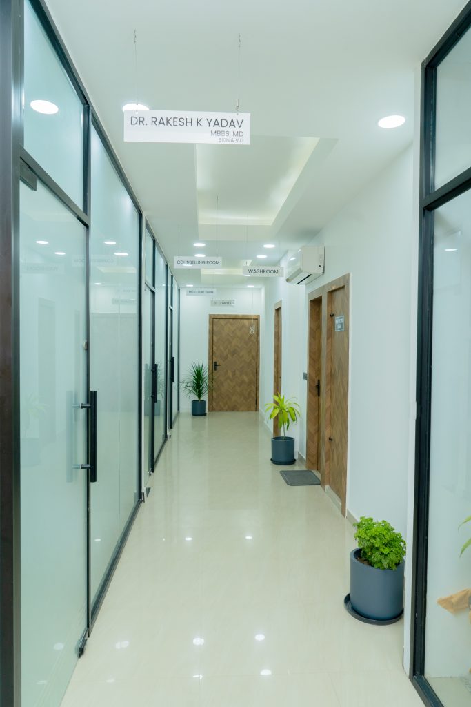 Another corridor view showing clinic design