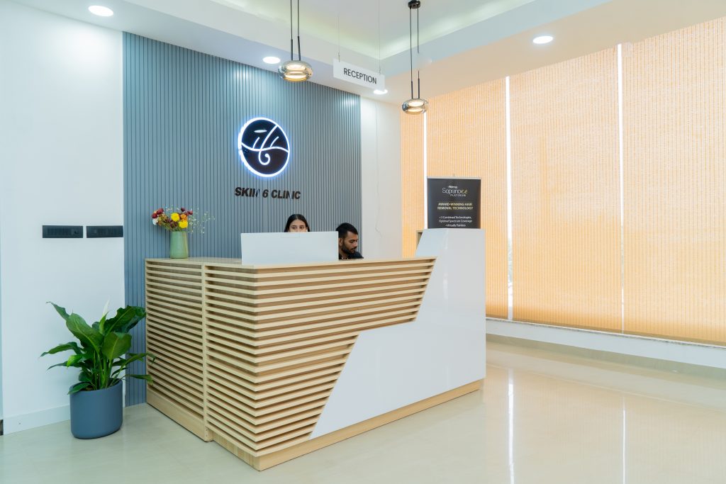 Skin 6 Clinic Reception - Modern and welcoming environment
